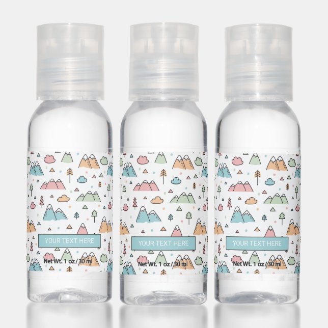 Cute Hand Drawn Mountain Scene Pattern Sanitizer (Set)