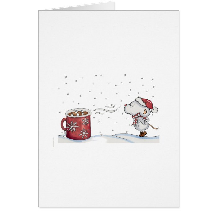 Cute hand drawn mouse design for Christmas Cards