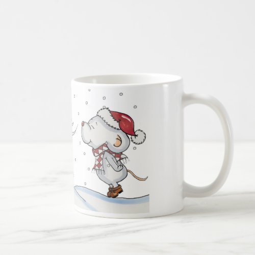 Cute hand drawn mouse design for Christmas Coffee Mug