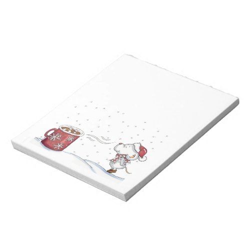 Cute hand drawn mouse design for Christmas Notepad