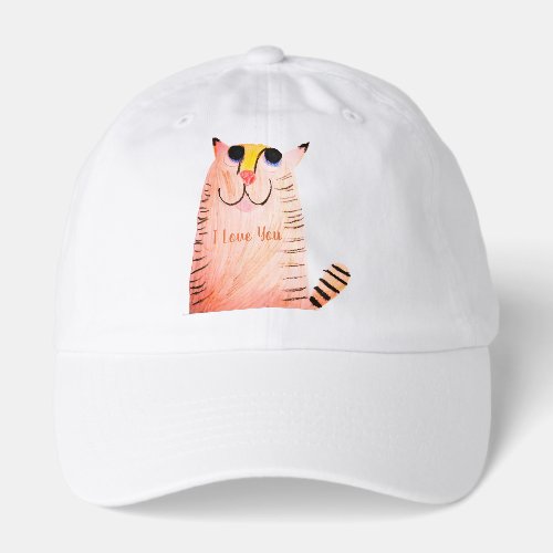 ​Cute Hand-Drawn Orange Tabby Cat Hat