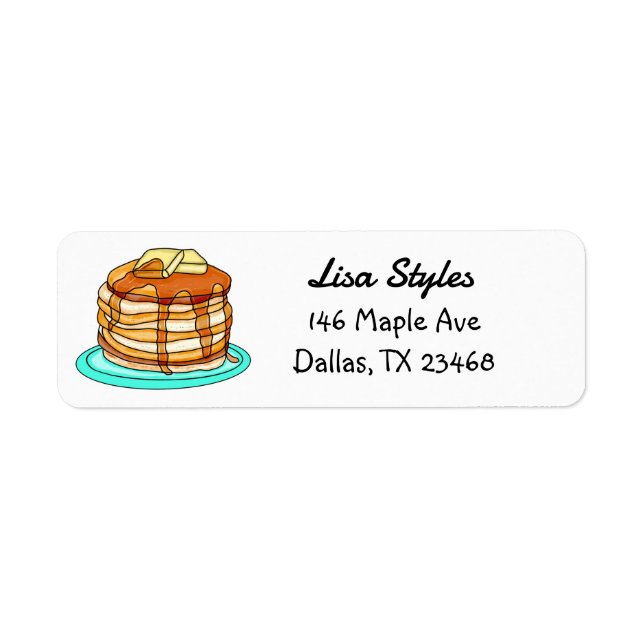 Cute Hand Drawn Pancakes Label (Front)