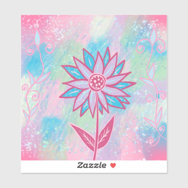 Cute Hand-drawn Pastel Flower Sticker (Sheet)