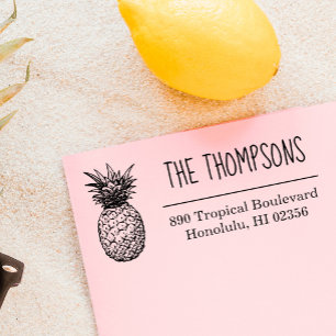 Cute Hand-drawn Pineapple Name Return Address Self-inking Stamp