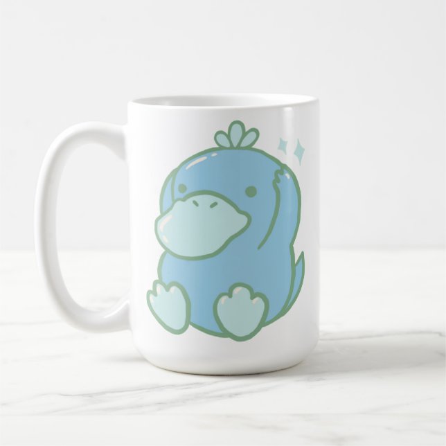Cute Hand Drawn Psyduck Coffee Mug (Left)