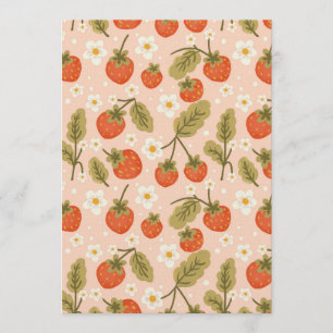 Cute Hand-drawn Red Strawberry Seamless Pattern Invitation
