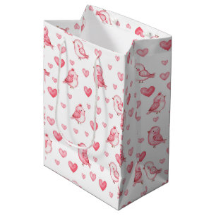cute hand drawn seamless pattern with watercolor  medium gift bag