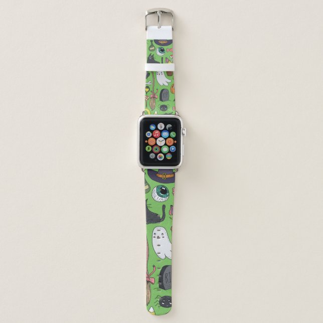 Cute hand drawn seamless patterns with cute hand d apple watch band (Front)