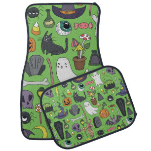 Cute hand drawn seamless patterns with cute hand d car floor mat