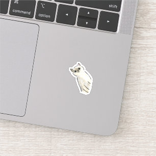 Cute Hand-Drawn Siamese Cat with Tilted Head Sticker