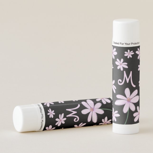 Cute Hand Drawn Sketchy Pastel Flower Lip Balm (Front)