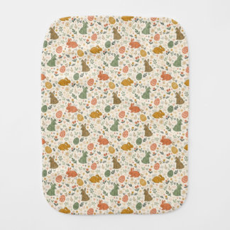 Cute Hand Drawn Spring Bunnies Baby Burp Cloth