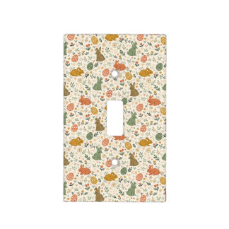 Cute Hand Drawn Spring Bunnies  Light Switch Cover