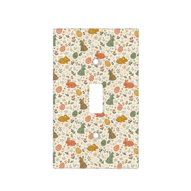 Cute Hand Drawn Spring Bunnies  Light Switch Cover (Front)