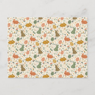 Cute Hand Drawn Spring Bunnies Postcard