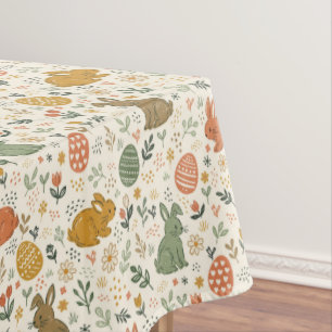 Cute Hand Drawn Spring Bunnies Tablecloth