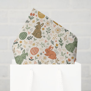 Cute Hand Drawn Spring Bunnies Tissue Paper