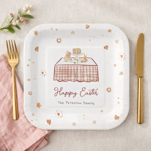 Cute Hand Drawn Spring Easter Brunch Paper Plates