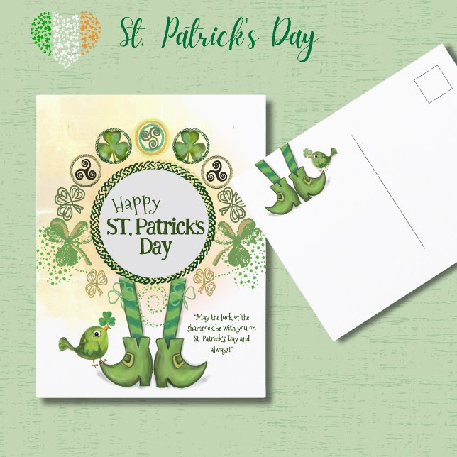 Cute Hand Drawn St.Patrick Day  Postcard (Cute Hand Drawn St. Patrick Day Postcard)
