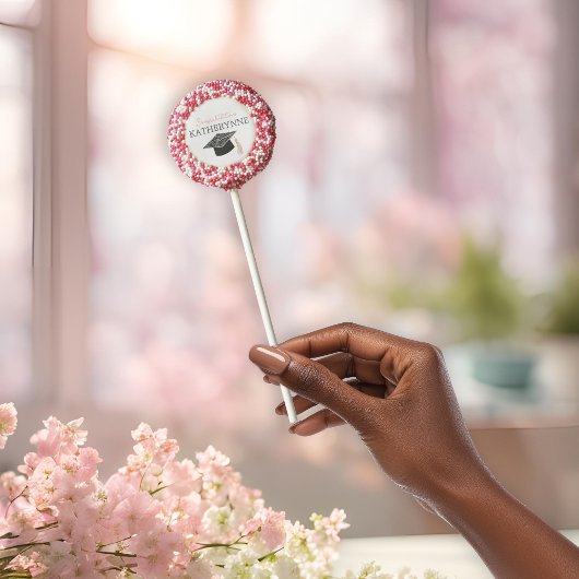 Cute Hand Drawn Style Girly Graduation Party Chocolate Covered Oreo