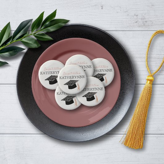 Cute Hand Drawn Style Girly Graduation Party Chocolate Covered Oreo