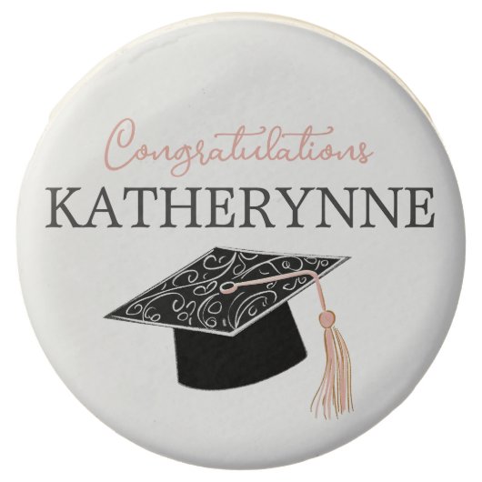Cute Hand Drawn Style Girly Graduation Party Chocolate Covered Oreo (Front)