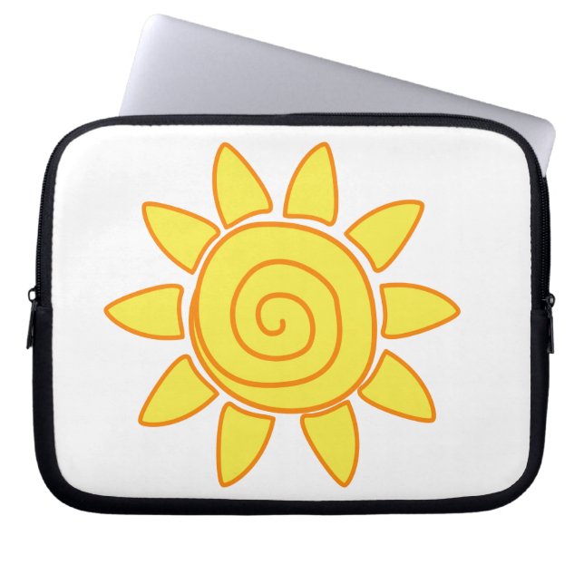 Cute Hand Drawn Sun Kids Drawing Illustration Laptop Sleeve (Front)