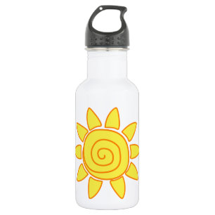 Cute Hand Drawn Sun Kids Drawing Illustration Stainless Steel Water Bottle