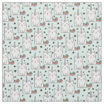 Cute Hand Drawn Unicorn Cat Pattern Fabric