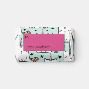 Cute Hand Drawn Unicorn Cat Pattern Hershey's Miniatures