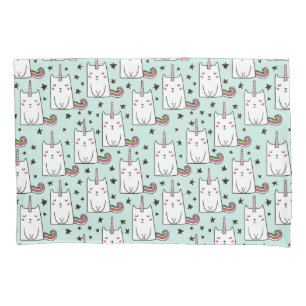 Cute Hand Drawn Unicorn Cat Pattern Pillow Case