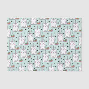 Cute Hand Drawn Unicorn Cat Pattern Tissue Paper