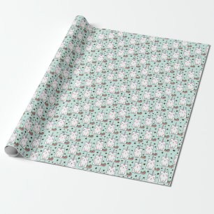 Cute Hand Drawn Unicorn Cat Pattern Wrapping Paper