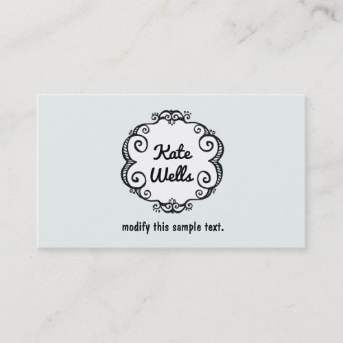 Cute Hand Drawn  Whimsical Frame and Typography Business Card