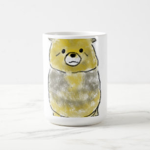 Cute Hand-Drawn Yellow Head Grey Body Bear Dog Coffee Mug