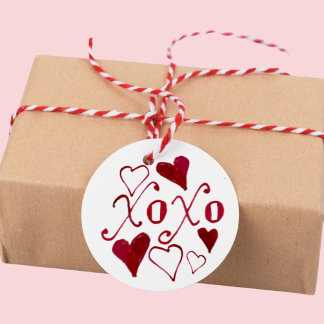 Cute Hand-Illustrated XOXO Calligraphy Valentine Favor Tags