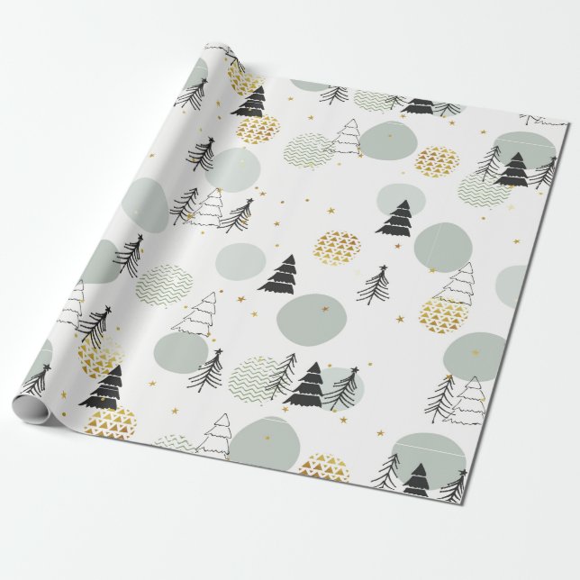Cute Hand Made Christmas Pattern Wrapping Paper (Unrolled)