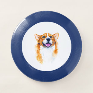 Cute Hand-Painted Happy Watercolor Corgi Dog Wham-O Frisbee