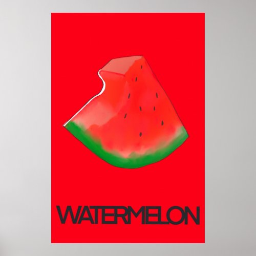 Cute Hand Painted Watermelon Poster