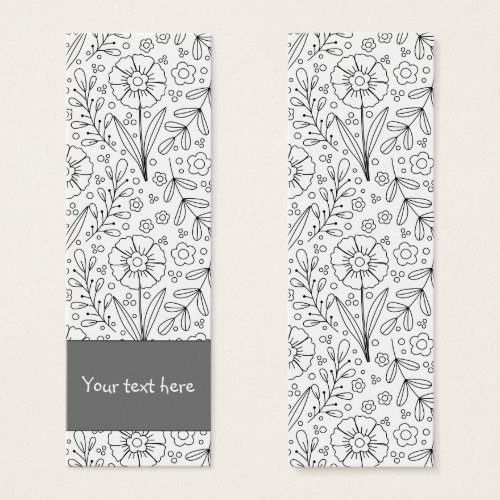 Cute handdrawn doodle flower design Bookmark