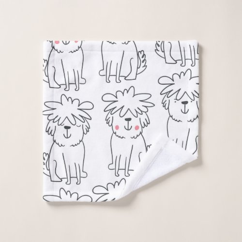 Cute handdrawn seamless pattern with cute doodle f wash cloth
