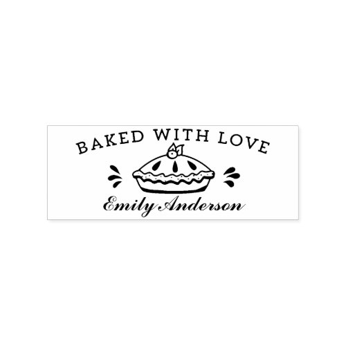 Cute handmade font baked with love rubber stamp