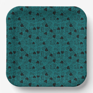 Cute handmade jelly fish pattern background paper plates