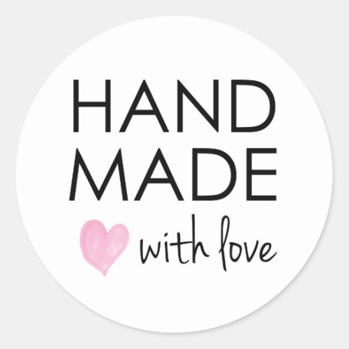 Cute Handmade with Love Classic Round Sticker