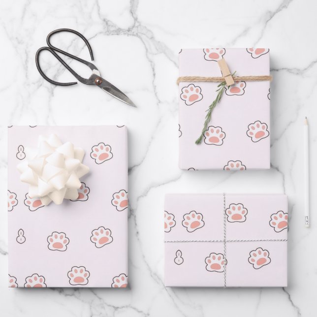 CUTE HAND'S DOG WRAPPING PAPER SHEETS (Front)