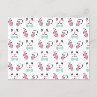 Cute Handsome Easter Bunny Ears Face Happy Easter Postcard