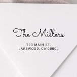Cute Handwriting Script Family Name Self-inking Stamp<br><div class="desc">Cute script ideal for holiday and wedding return address.</div>