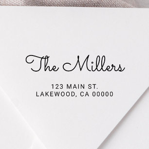 Cute Handwriting Script Family Name Self-inking Stamp