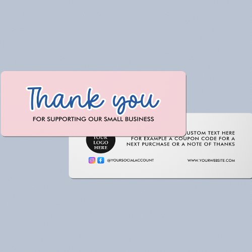 Cute Handwritten Business Thank you for your order Mini Business Card