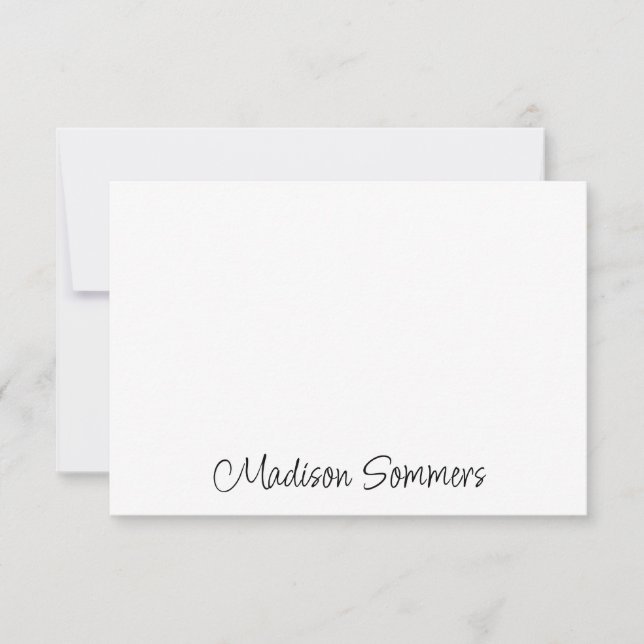 Cute Handwritten Script Name Note Card (Front)